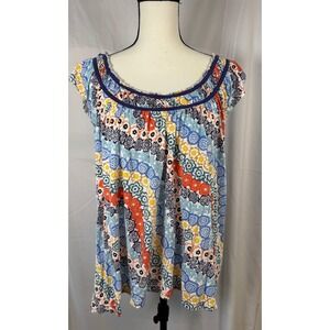 Little Yellow Button Anthropologie Multi Cap Sleeve top Women XL Excellent